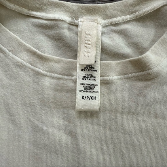Skims Cotton Jersey T Shirt - color bone, small - Picture 2 of 5